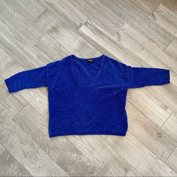 Express Blue Drapey Sweater - Picture 3 of 6